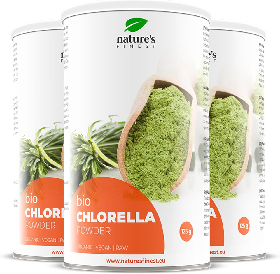 Natures Finest by Nutrisslim Bio Chlorella Powder  100% Organic, Raw & Vegan Superfood  Natural Source of Chlorophyll, Iron & Protein for Immune Support & Detox (125g, 30-Day Supply)
