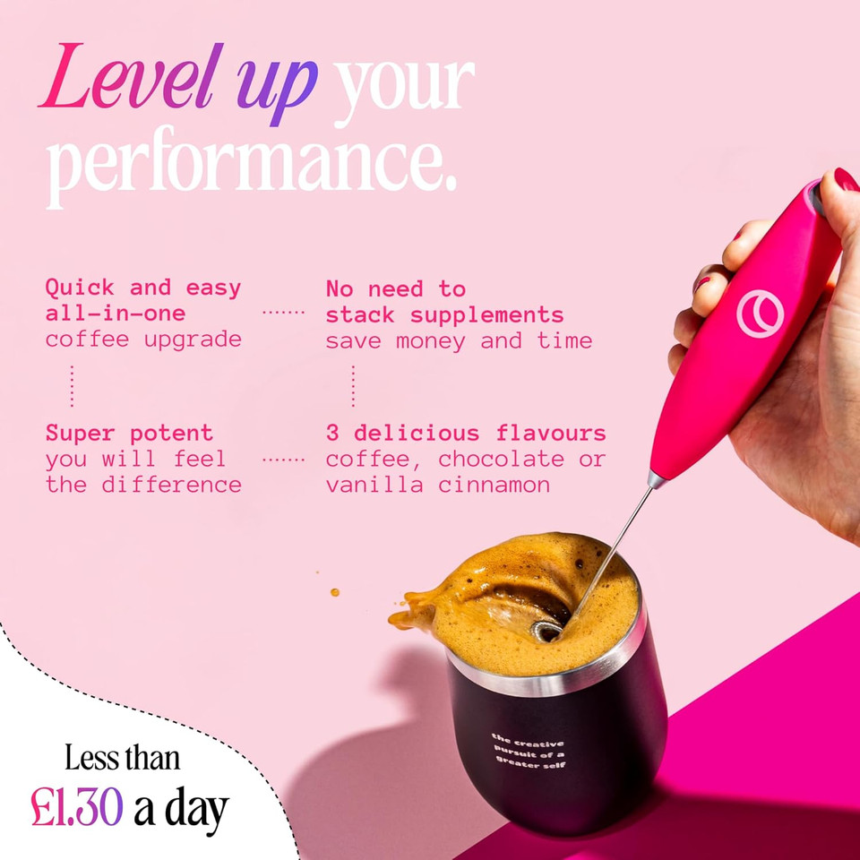 Spacegoods Rainbow Dust 240g | 30 Servings | Flavoured Mushroom Coffee | Decaffeinated | Lions Mane, Chaga, Ashwagandha & Vitamin B5| Sharper Focus, Energy & Calm | Coffee