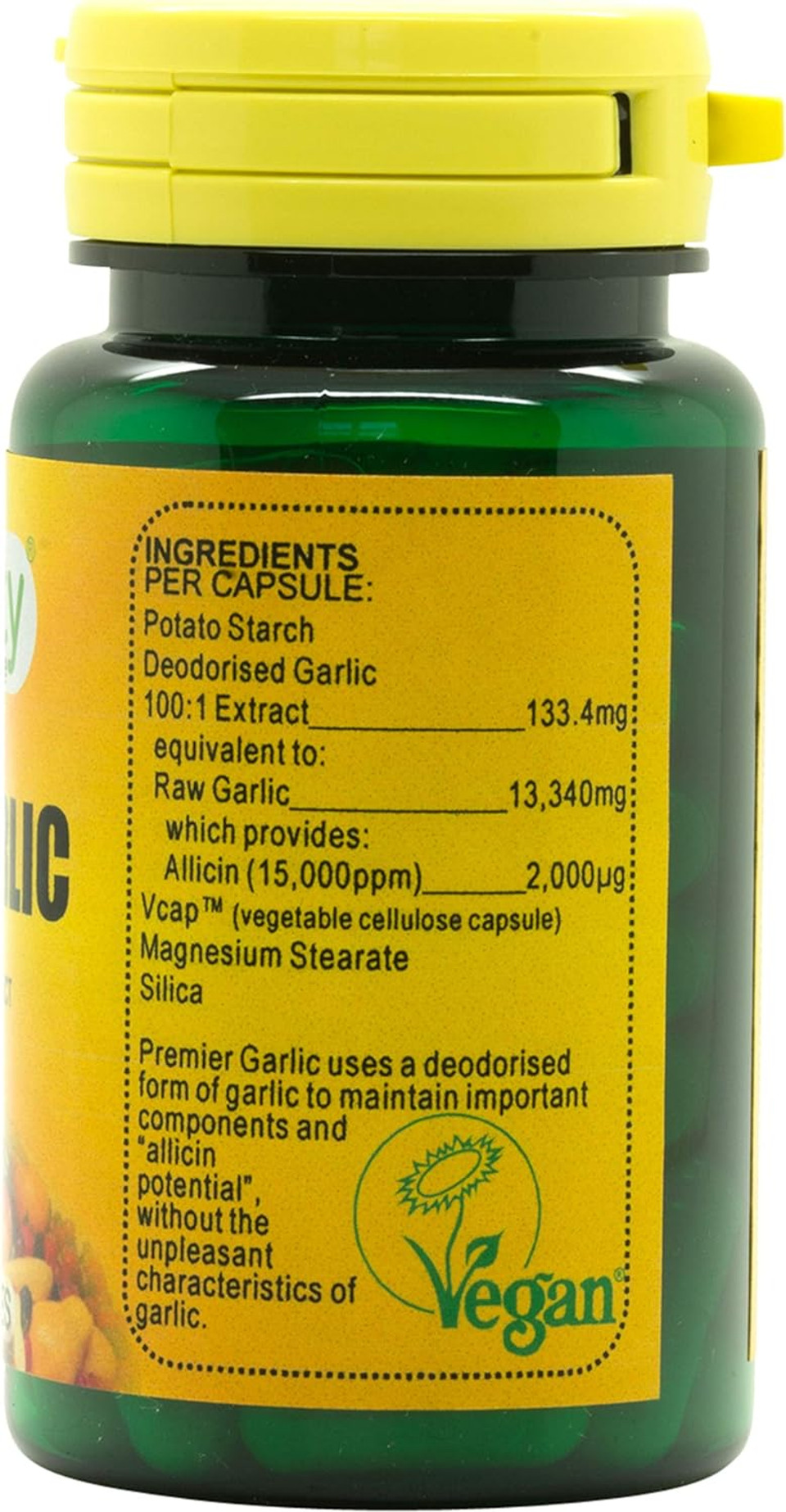 Veganicity Premier Garlic : Digestive Health Plant Supplement : 60 Capsules