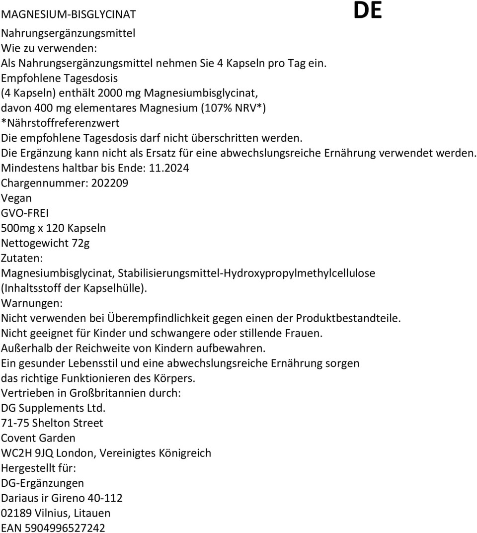 Hepatica Magnesium Bisglycinate 2000mg per Serving | 120 Vegan Capsules | High Strength Muscle, Sleep & Nerve Support | 3rd Party Lab Tested | Non-GMO & Gluten-Free