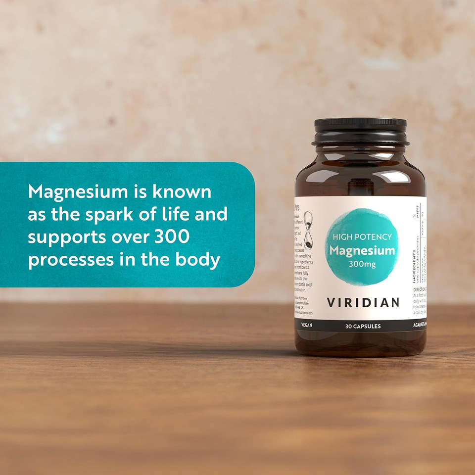 Viridian - High Potency Magnesium 300mg 30 Capsules| Vegan Formula | Supports Energy, Reduces Tiredness & Fatigue | No Artificial Fillers, Ethically Sourced