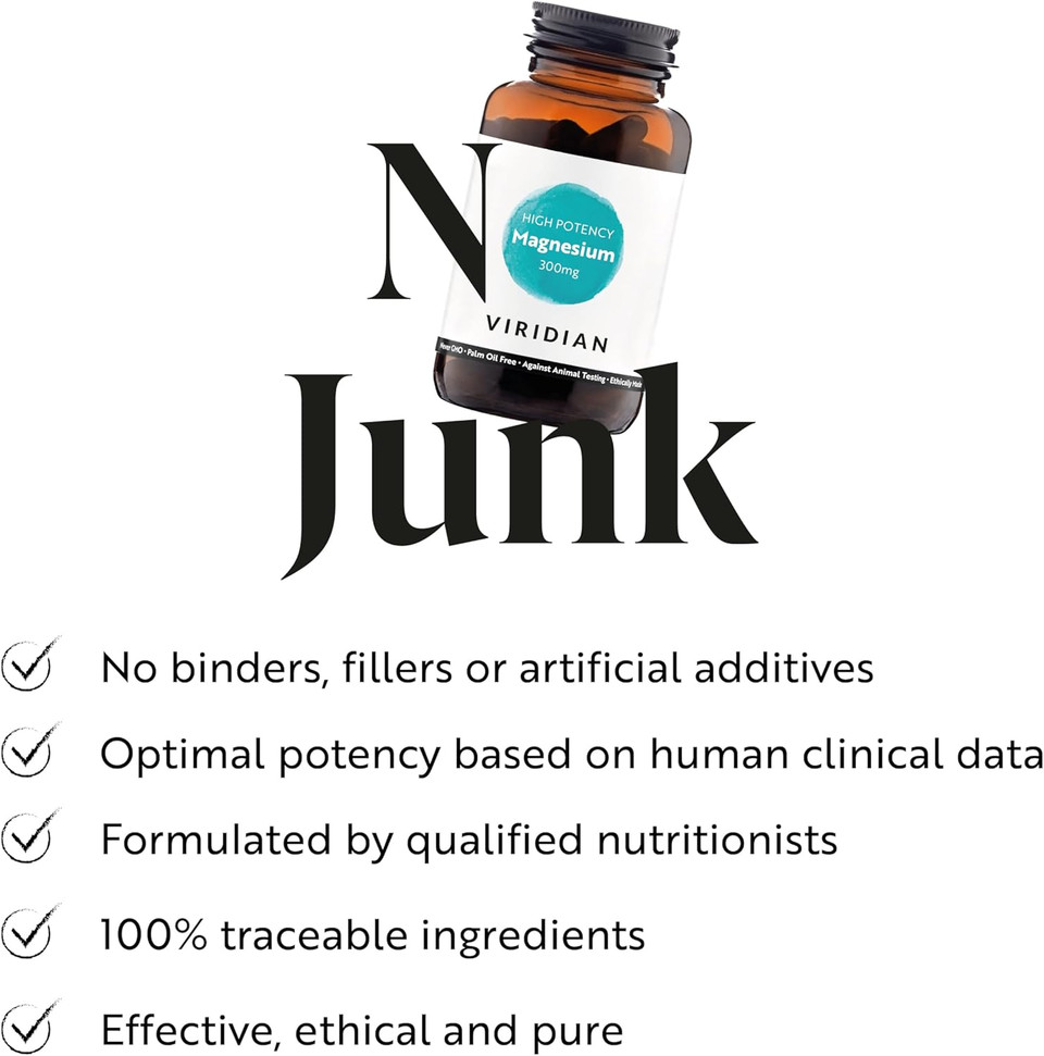Viridian - High Potency Magnesium 300mg 30 Capsules| Vegan Formula | Supports Energy, Reduces Tiredness & Fatigue | No Artificial Fillers, Ethically Sourced
