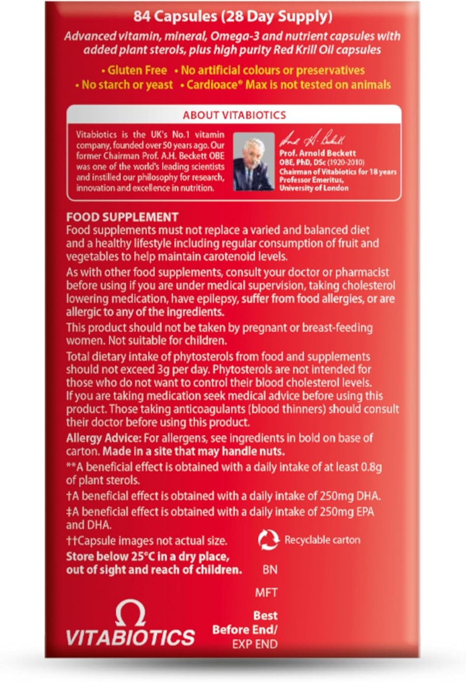 Vitabiotics Cardioace Max - 84 Capsules