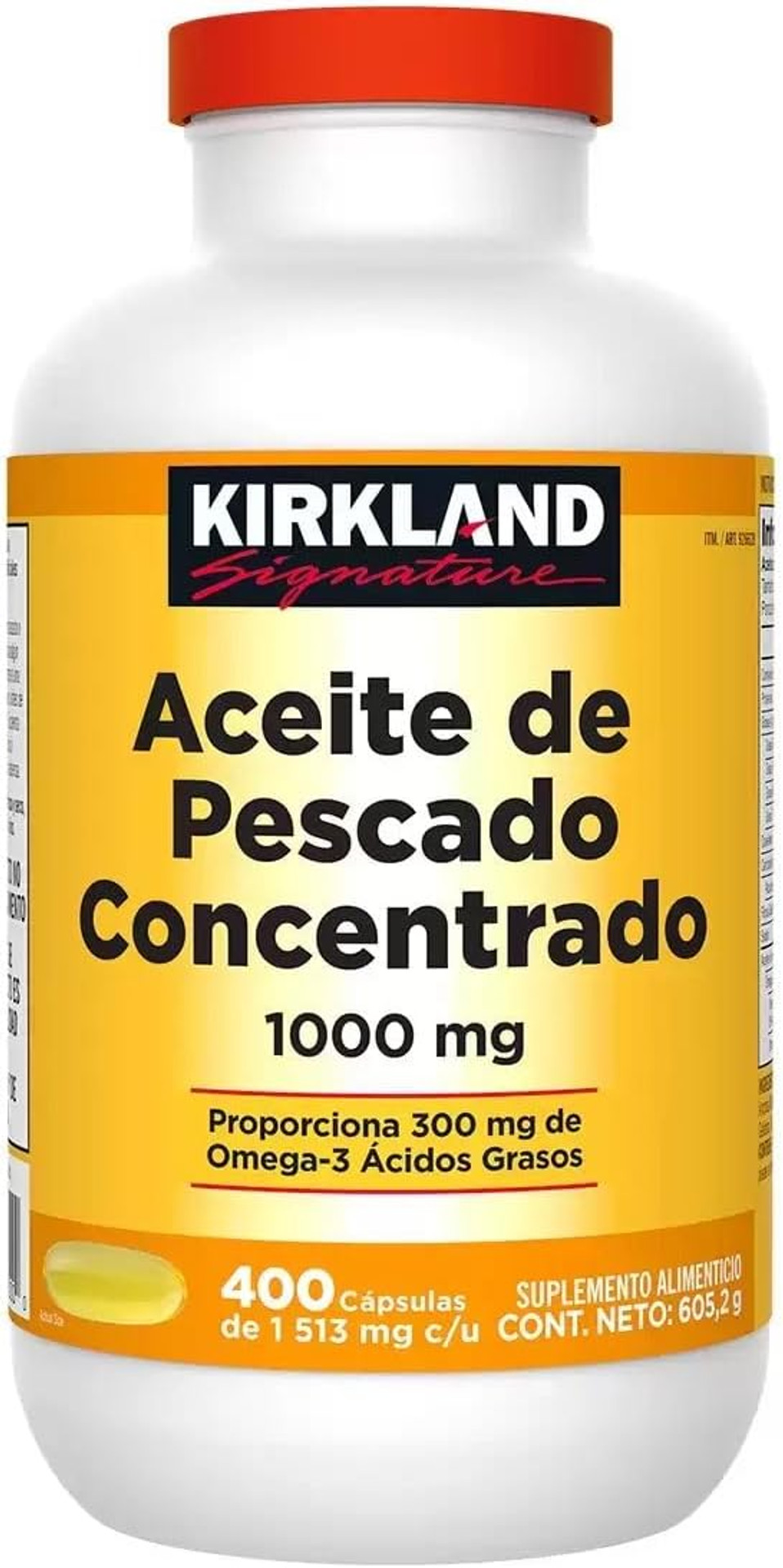 Kirkland Signature Natural Fish Oil Concentrate With Omega-3 Fatty Acids, 400 Softgels, 1000Mg