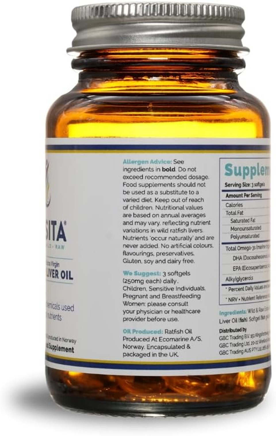 Rosita Real Foods Ratfish Liver Oil 90 Softgels