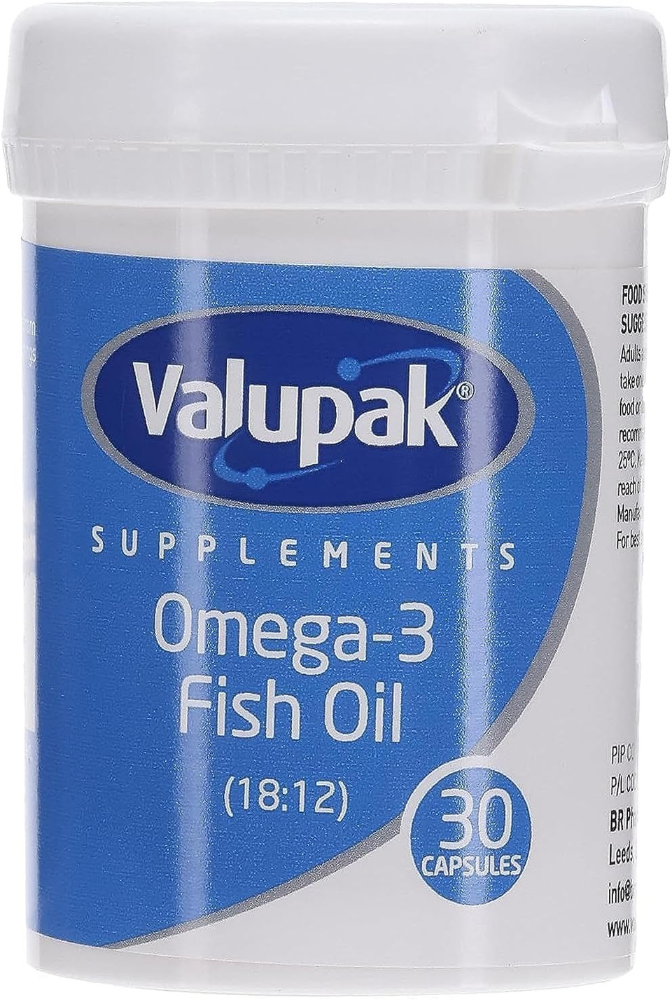 Valupak Omega-3 Fish Oil 1000mg - 30 Capsules