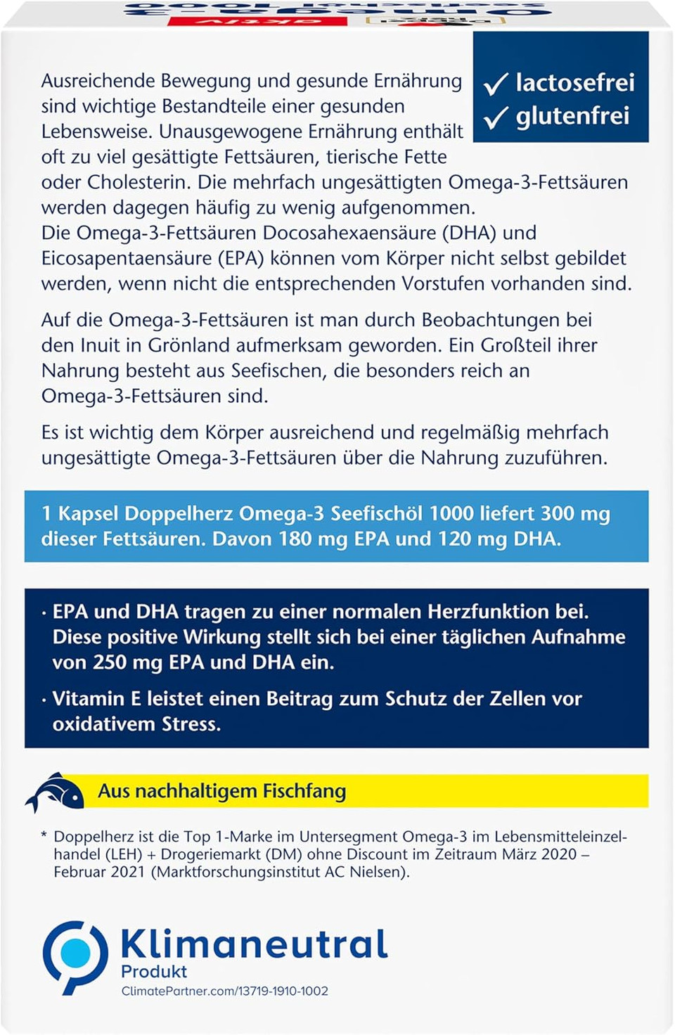 Double Heart Seefischöl Omega3 1000 mg (Pack of 80)