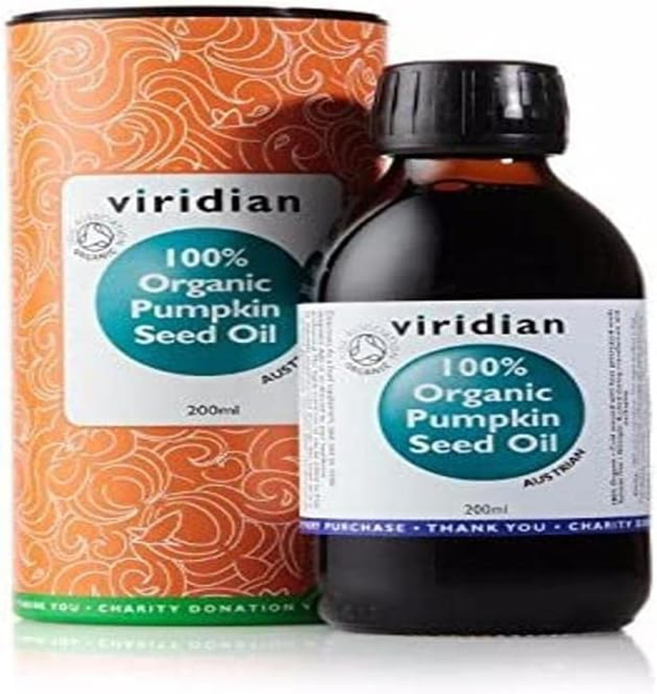 Viridian 100% Organic Pumpkin Seed Oil - 200ml