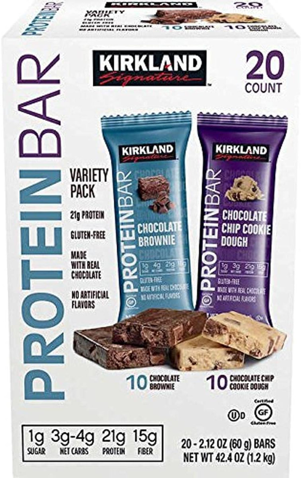 Kirkland Signature Protein bar energy variety pack, 20 Count