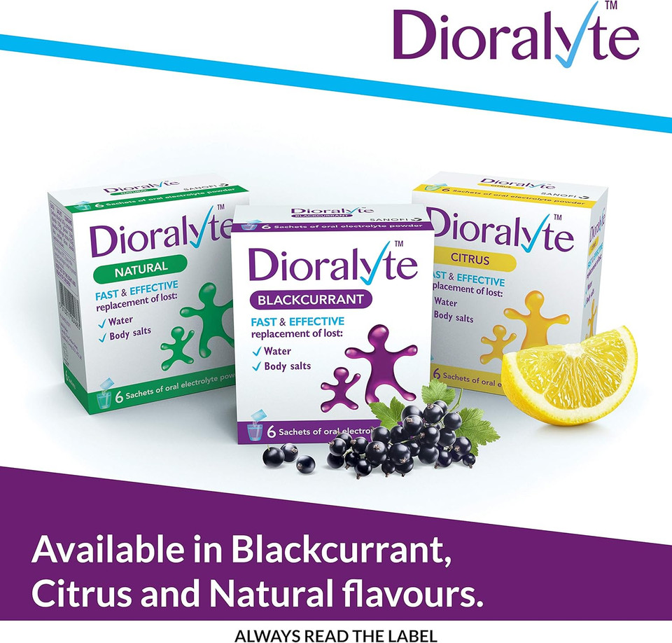 Dioralyte Citrus - Fast and Effective Supplement Treatment for Reducing Dehydration and Replacing Electrolytes (mineral salts) of Lost Body Water and Salts- Citrus Flavour - Powder, 6 Sachets