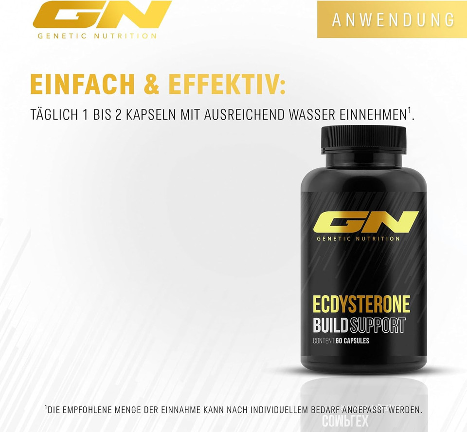 GN Laboratories Ecdysterone (60 Capsules) - Ecdysterone Capsules High Dose - 270 mg Beta Ecdysterone - Made in Germany - Dietary Supplement for Muscle Building