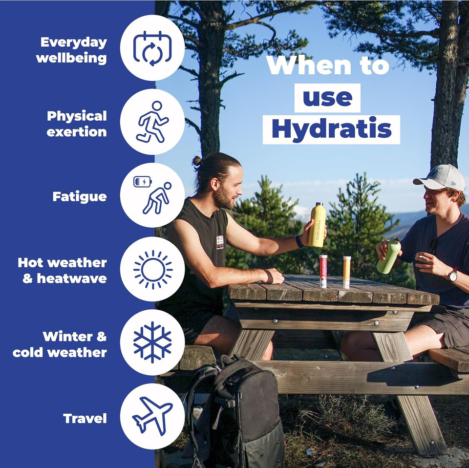 HYDRATIS  Electrolyte Hydration Tablets  Neutral Flavor  Enhances Hydration & Supports Energy  Isotonic Formula  Sport, Recovery, Wellness, Healthy Skin  1 Tube (20 Tablets)