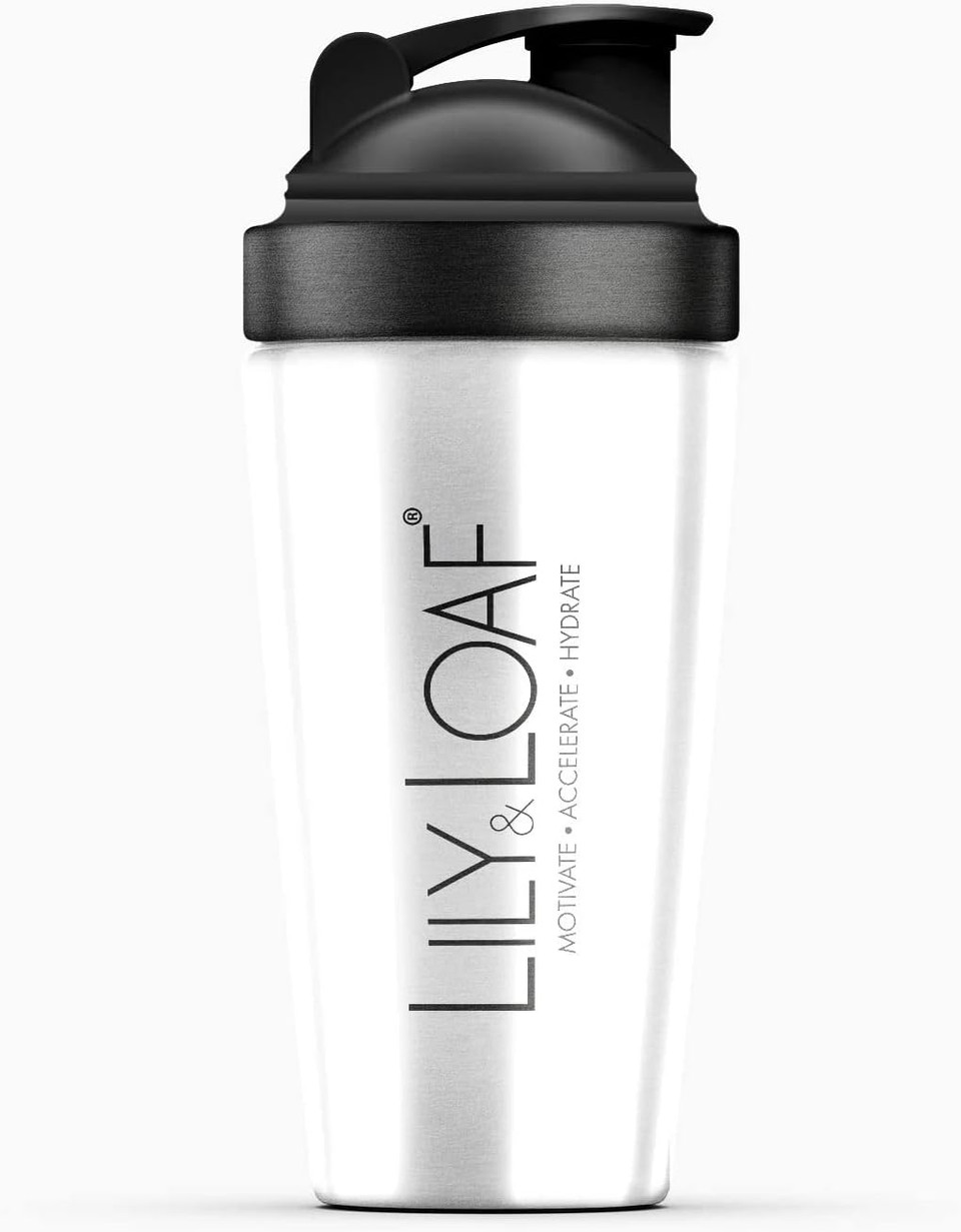 LILY & LOAF Protein Shaker Bottle  BPA-Free with Mesh Mixing Insert  Leak-Proof Flip Lid & Measurement Scale  Smooth, Lump-Free Shakes for Protein, Fibre & Workout Drinks  700ml