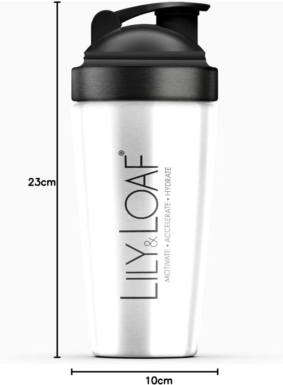 LILY & LOAF Protein Shaker Bottle  BPA-Free with Mesh Mixing Insert  Leak-Proof Flip Lid & Measurement Scale  Smooth, Lump-Free Shakes for Protein, Fibre & Workout Drinks  700ml