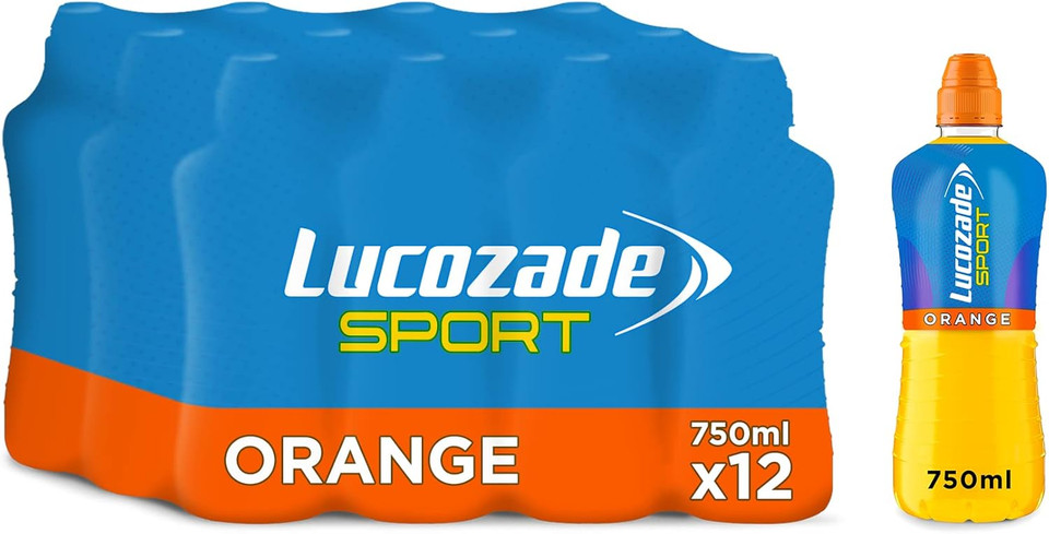 Lucozade Sport Isotonic Drink Orange Flavour with Sugars and Sweetener - 750ml |Pack of 12 & Energy Original 12 x 500ml bottles