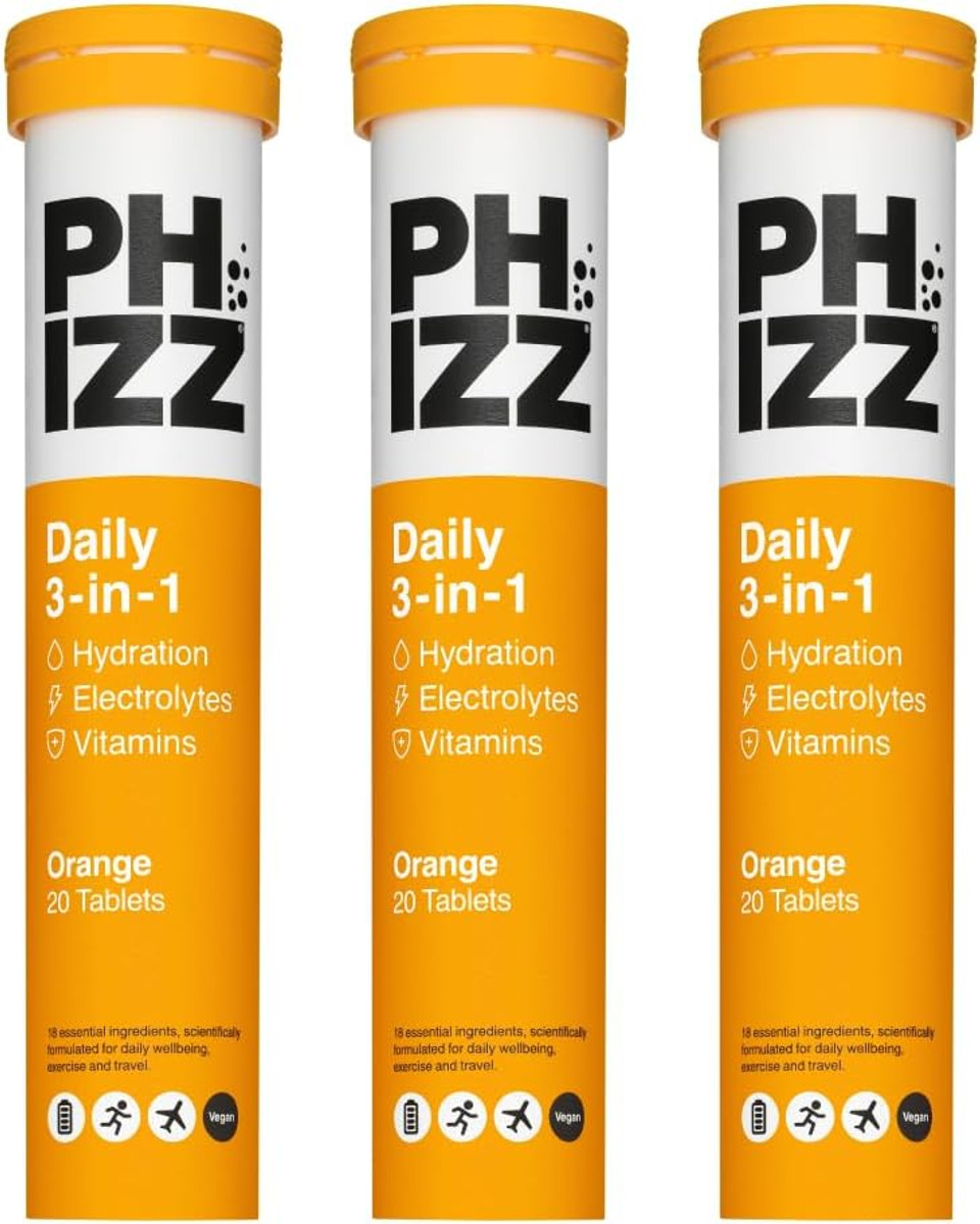 Phizz Electrolytes, Multivitamin & Hydration Tablets - 60 Effervescent Rehydration Electrolyte Tablets - 18 Vitamins & Minerals, Vitamin C, Vegan, Vegetarian & Low Calorie Phizz Electrolytes, Multivitamin & Hydration Tablets - 60 Effervescent Rehydration Electrolyte Tablets - 18 Vitamins & Minerals, Vitamin C, Vegan, Vegetarian & Low Calorie
