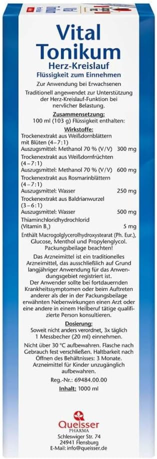 Doppelherz vital cardiovascular tonic, 1000 ml tonic