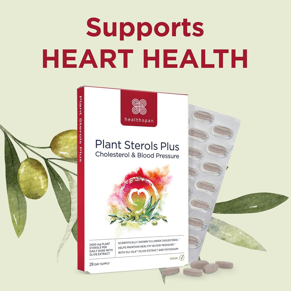 Healthspan Plant Sterols Plus (28 Day Supply) | 2400 mg Plant sterols with Oli-Ola Olive Extract | Added Potassium & Vitamins B1 & B3
