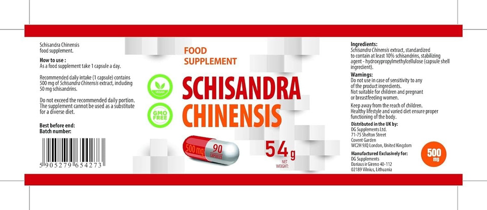 Hepatica Schisandra Chinensis 10,000mg Equivalent (500mg 20:1 Extract) | 90 Vegan Capsules | 10% Schisandrins | High Strength Adaptogen for Stress, Liver & Cognitive Support | 3rd Party Lab Tested