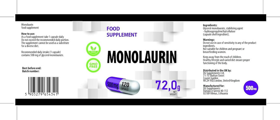 Hepatica Monolaurin 500mg | 120 Vegan Capsules | High Strength Immune & Gut Health Support | 3rd Party Lab Tested | Non-GMO & Gluten-Free