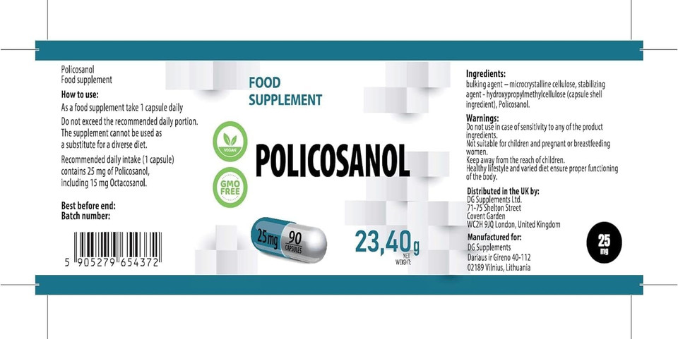 Hepatica Policosanol 25mg | 90 Vegan Capsules | High Strength Cholesterol & Heart Health Support | 3rd Party Lab Tested | Non-GMO & Gluten-Free