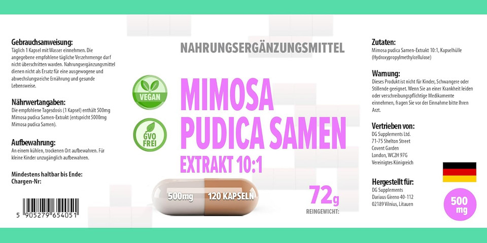 Hepatica Mimosa Pudica Seed 5,000mg | 10:1 Extract (500mg) | 120 Vegan Capsules | High Strength Gut Cleanse & Digestive Support | 3rd Party Lab Tested