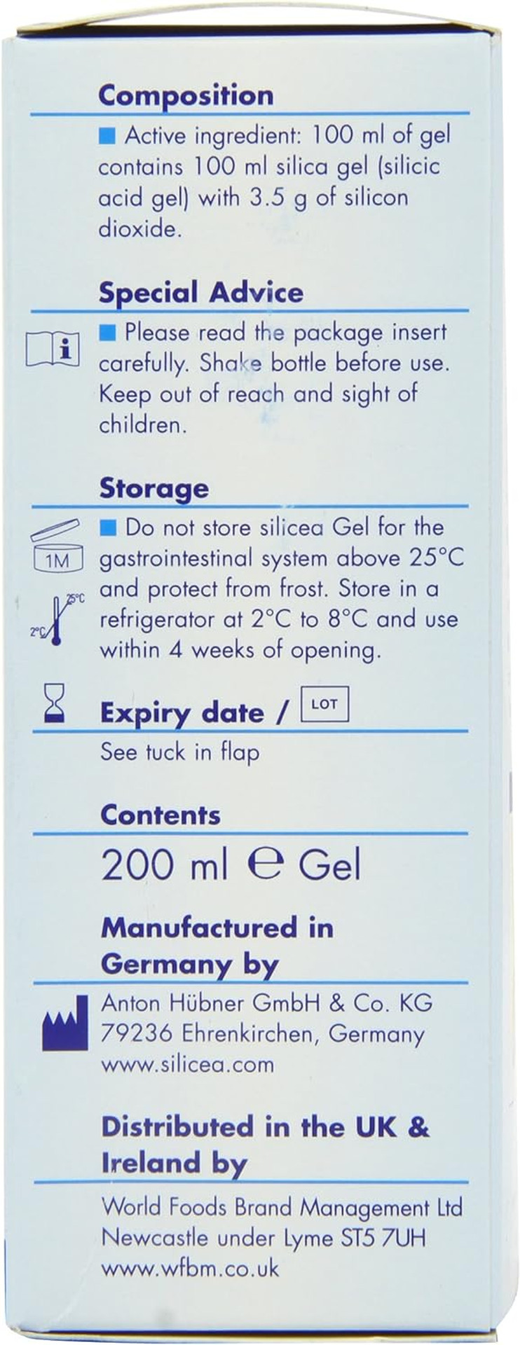 Hubner Silicea 68503 Gastrointestinal Gel, 200ml