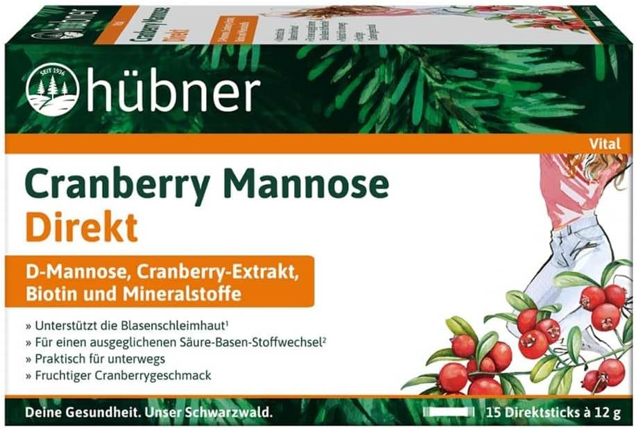 Hübner Cranberry Mannose Direct, 15 Sticks, 180 g (12)