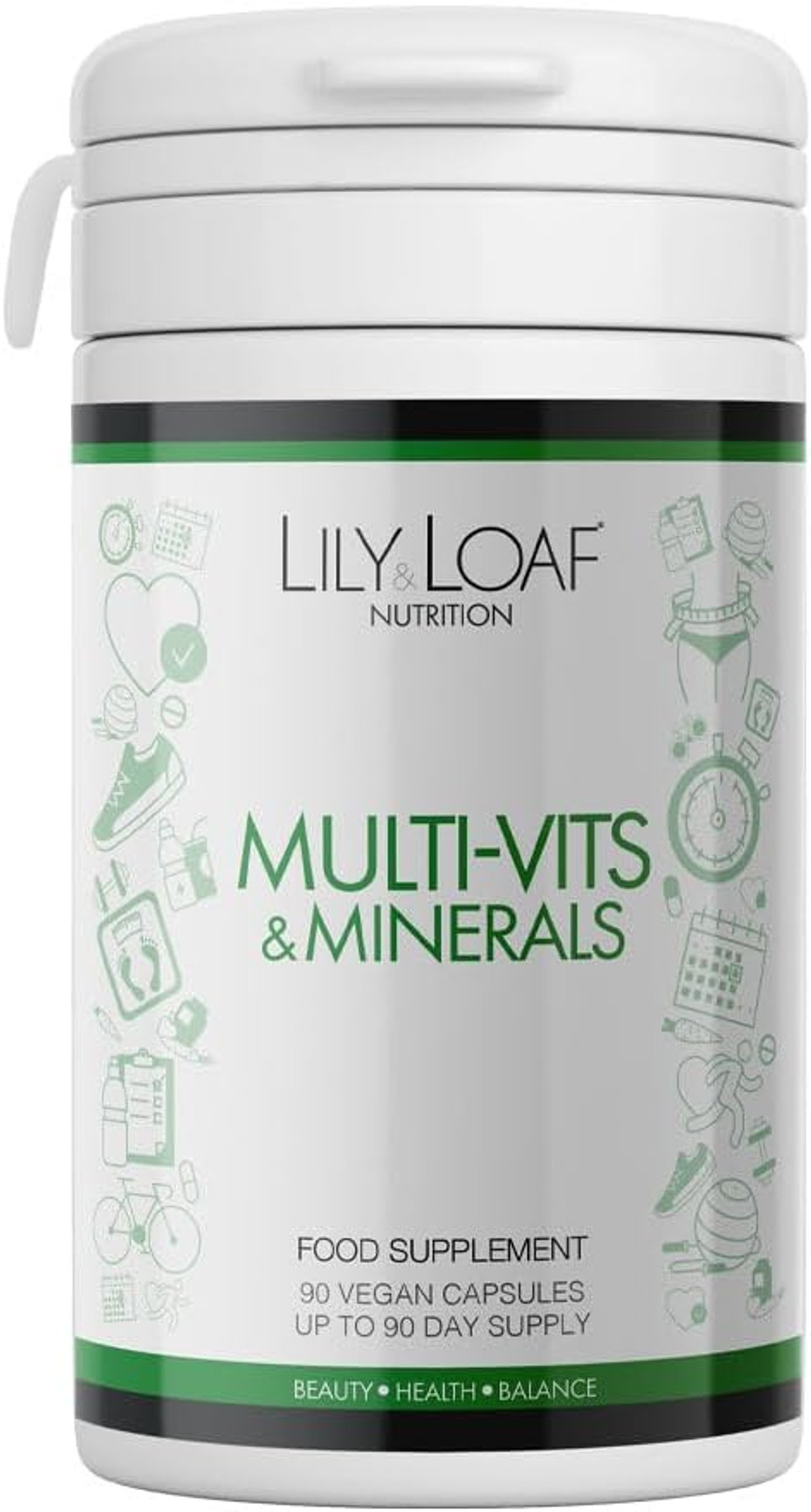 Multi-Vits & Minerals - Upto 90 Day Supply - 90 Vegan Capsules - 25 Essential Nutrients