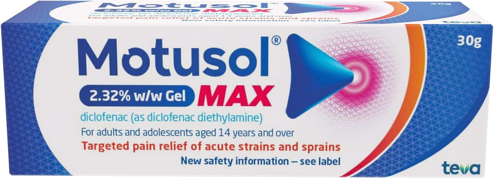 Motusol Max 2.32% w/w Gel 30g  Targeted Pain Relief of Joints & Muscles in Acute strains & sprains