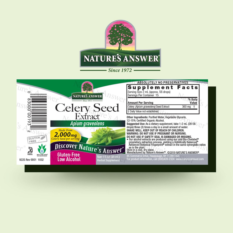 Nature's Answer - Celery Seed - 30ml - Natural Herbal Extract - Supports Joint Health & Overall Well-Being