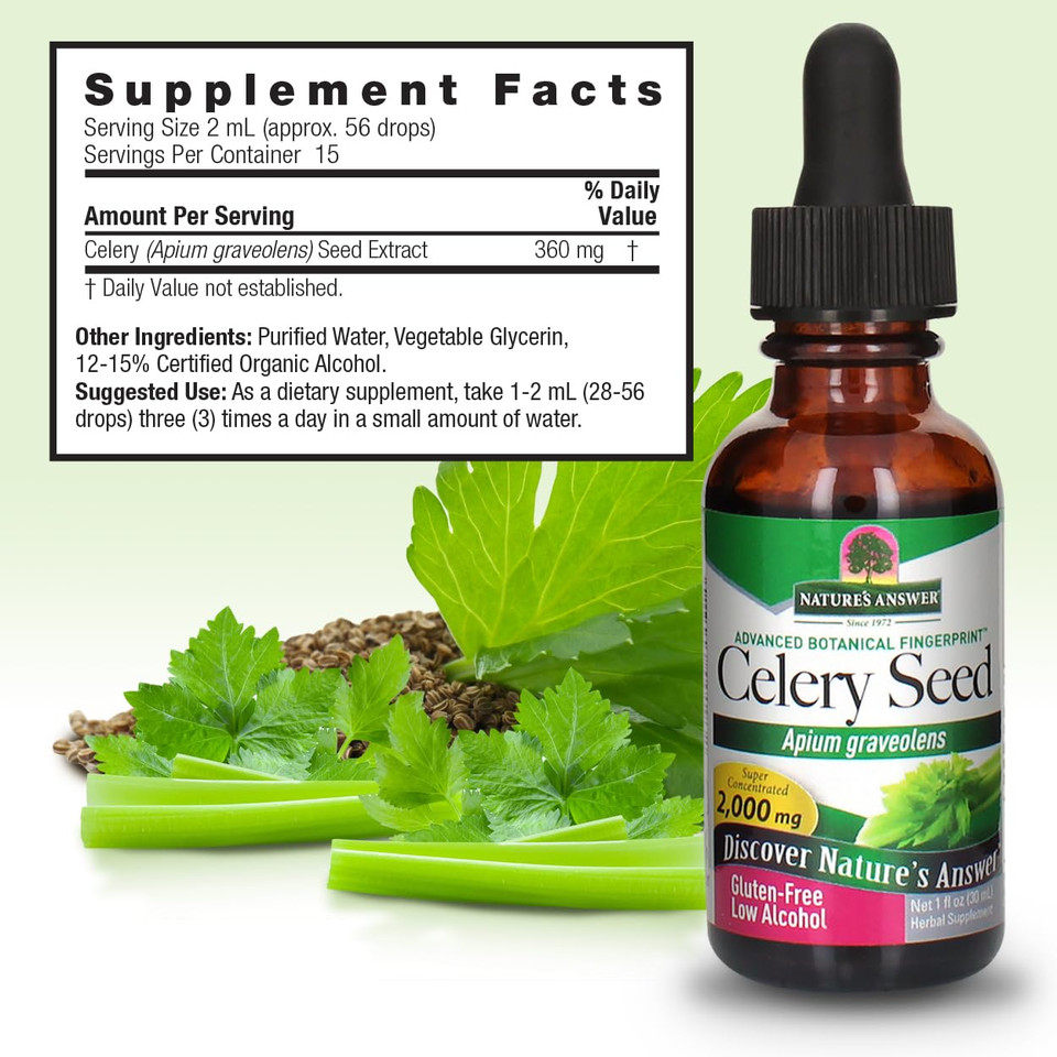 Nature's Answer - Celery Seed - 30ml - Natural Herbal Extract - Supports Joint Health & Overall Well-Being