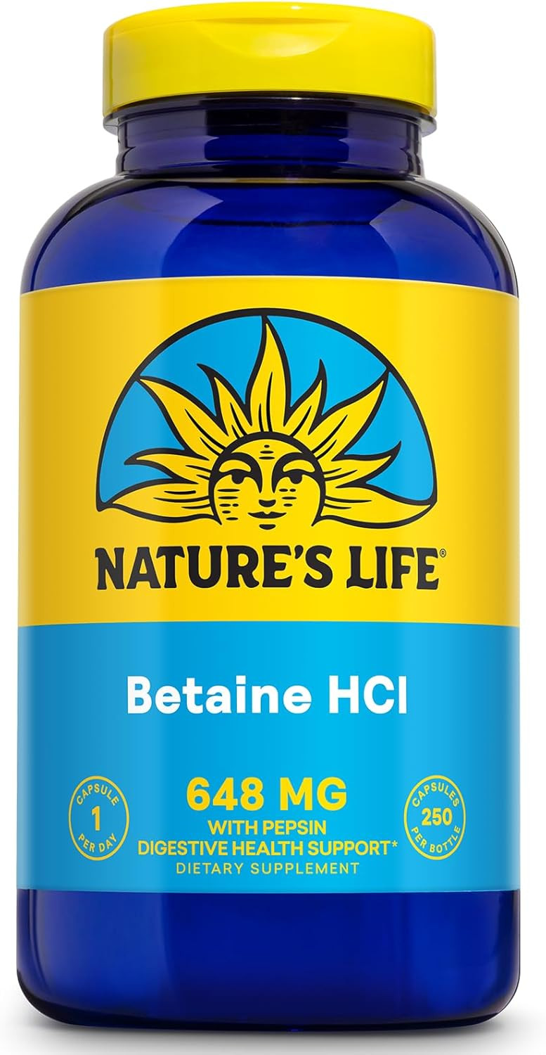 Nature's Life, Betaine HCl, 648 mg, 250 Capsules