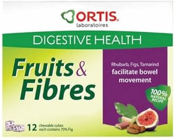 Ortis Ortisan Natural Laxative Fruit and Fibre Cubes - NEW FLAVOUR - RHUBARB/TAMARIND/FIG (12)