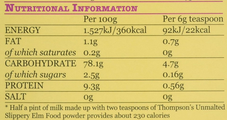 Thompson's Slippery Elm Plain Food 454 g