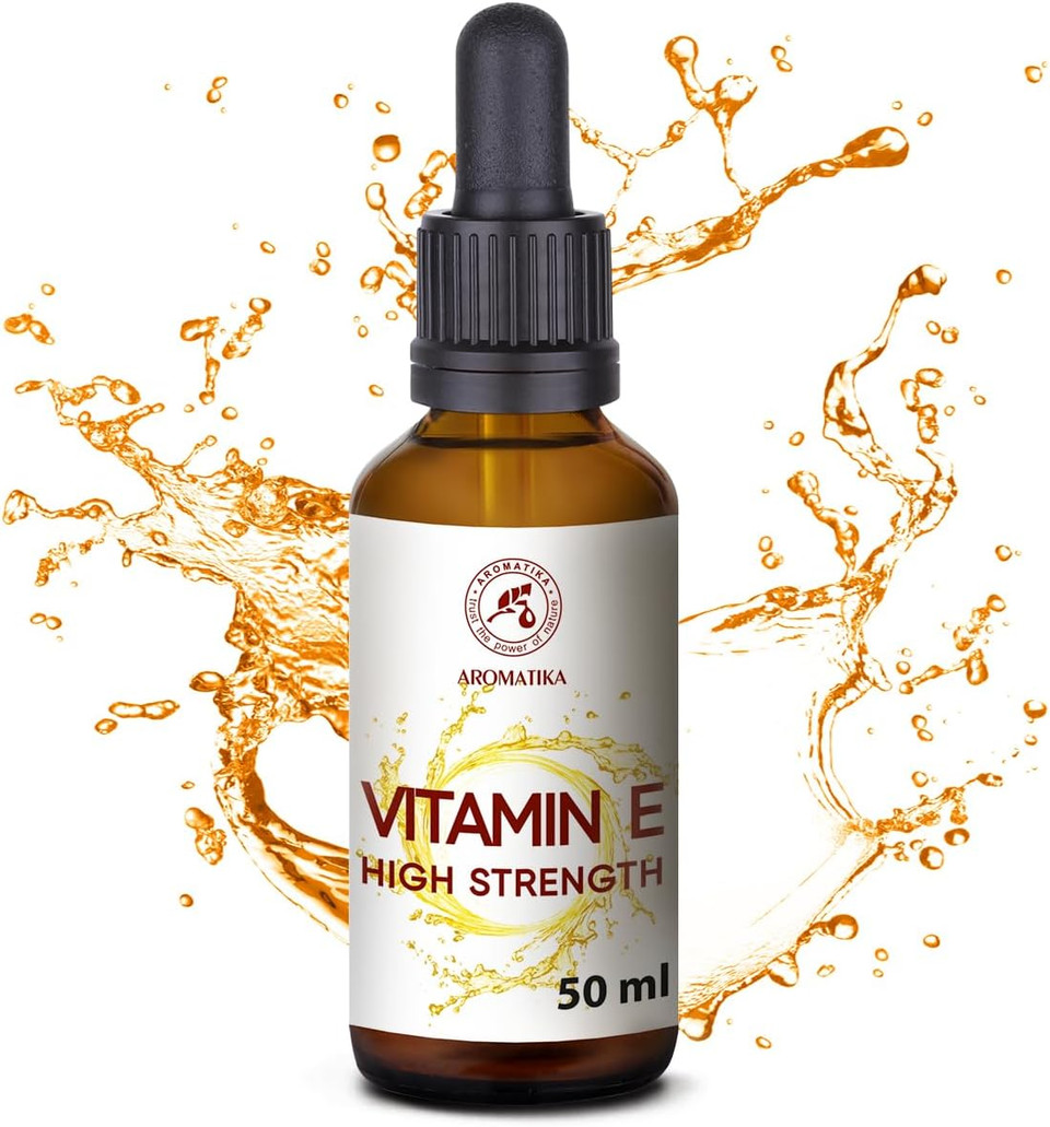 High Strength Pure Vitamin E 50 ml - Vitamin E Drops - Natural - Vitamin E for Skin Care - for Face - Skin - Hair - Nails - Lips - Beauty - Cosmetic Base