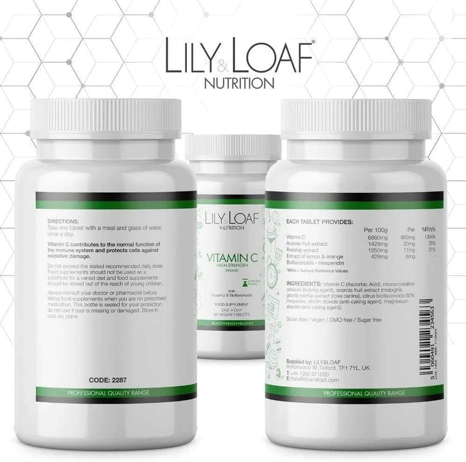 Lily & Loaf Vitamin C High Strength 1,000mg  Controlled Release (90 Tablets)