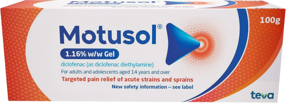 Motusol 1.16% w/w Gel 100g - Targeted Pain Relief of Joints & Muscles in Acute strains & sprains