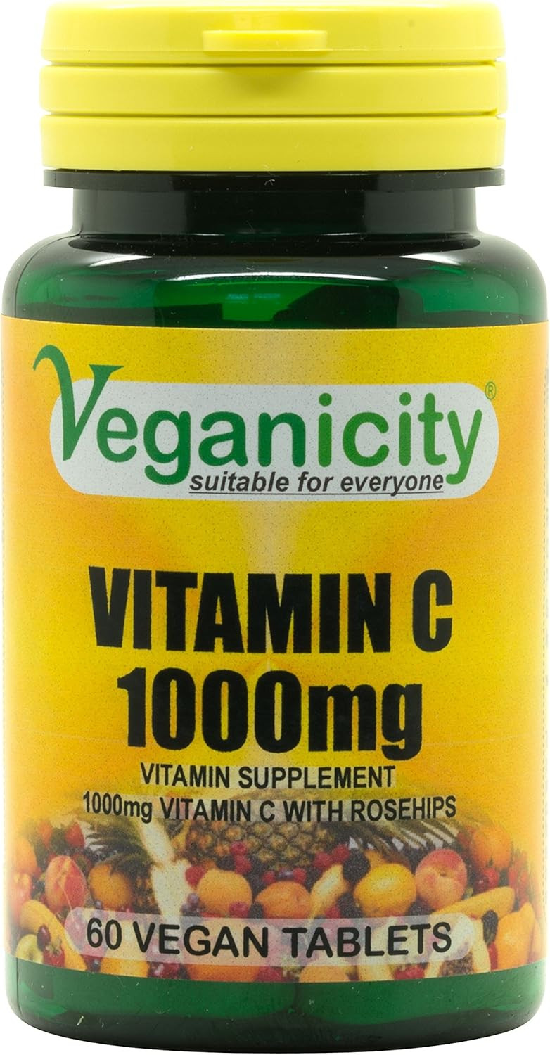 Veganicity Veganicity Vitamin C 1000mg: Antioxidant Vitamin C Supplement: 60 Tablets, in a Planet-Friendly 99% Recycled Pot