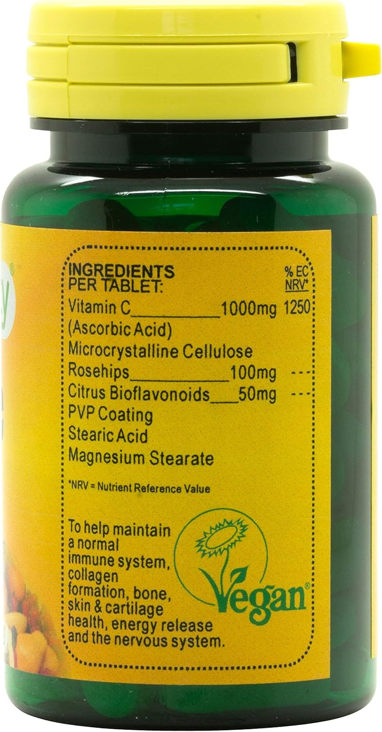 Veganicity Veganicity Vitamin C 1000mg: Antioxidant Vitamin C Supplement: 60 Tablets, in a Planet-Friendly 99% Recycled Pot