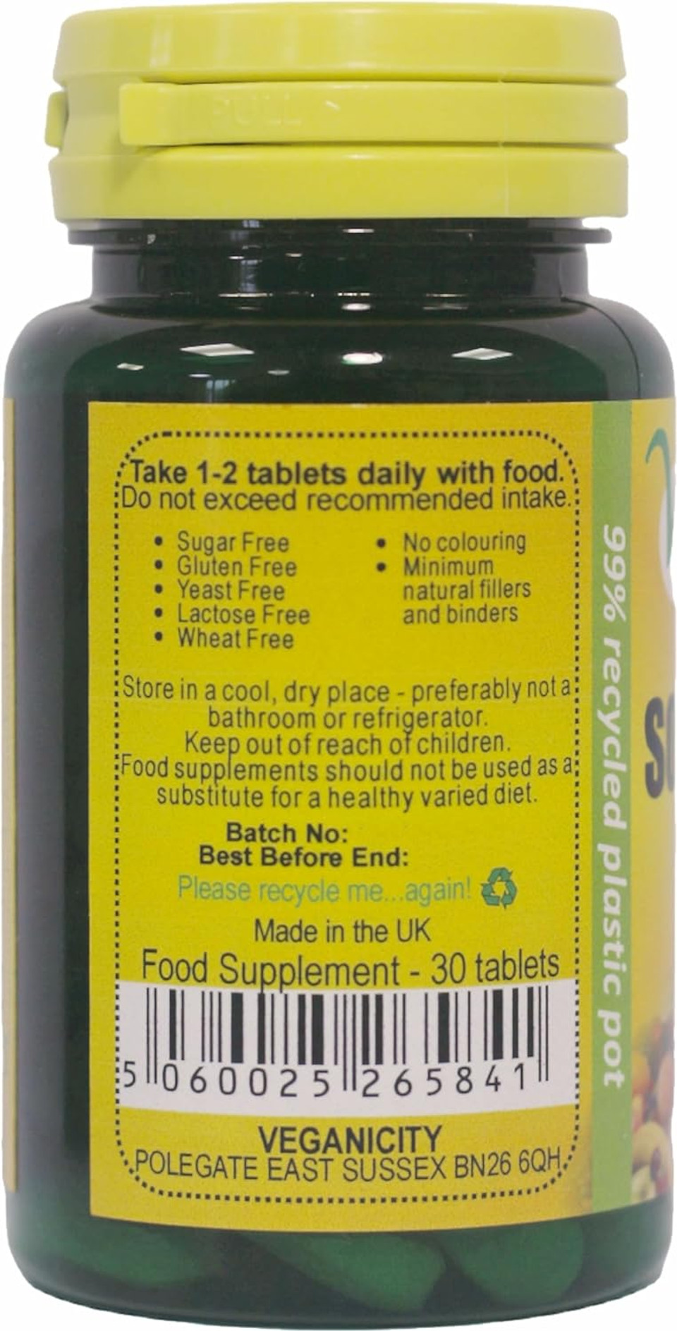 Veganicity Softer-C 1000 : Non-Acidic Vitamin C Supplement - 60 Vegan Tablets, in a Planet-Friendly 99% Recycled Pot Veganicity Softer-C 1000 : Non-Acidic Vitamin C Supplement - 60 Vegan Tablets, in a Planet-Friendly 99% Recycled Pot