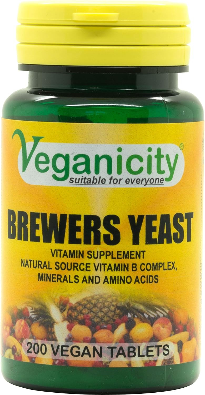 Veganicity Brewers Yeast 300mg : Vitamin B supplement : 200 tablets