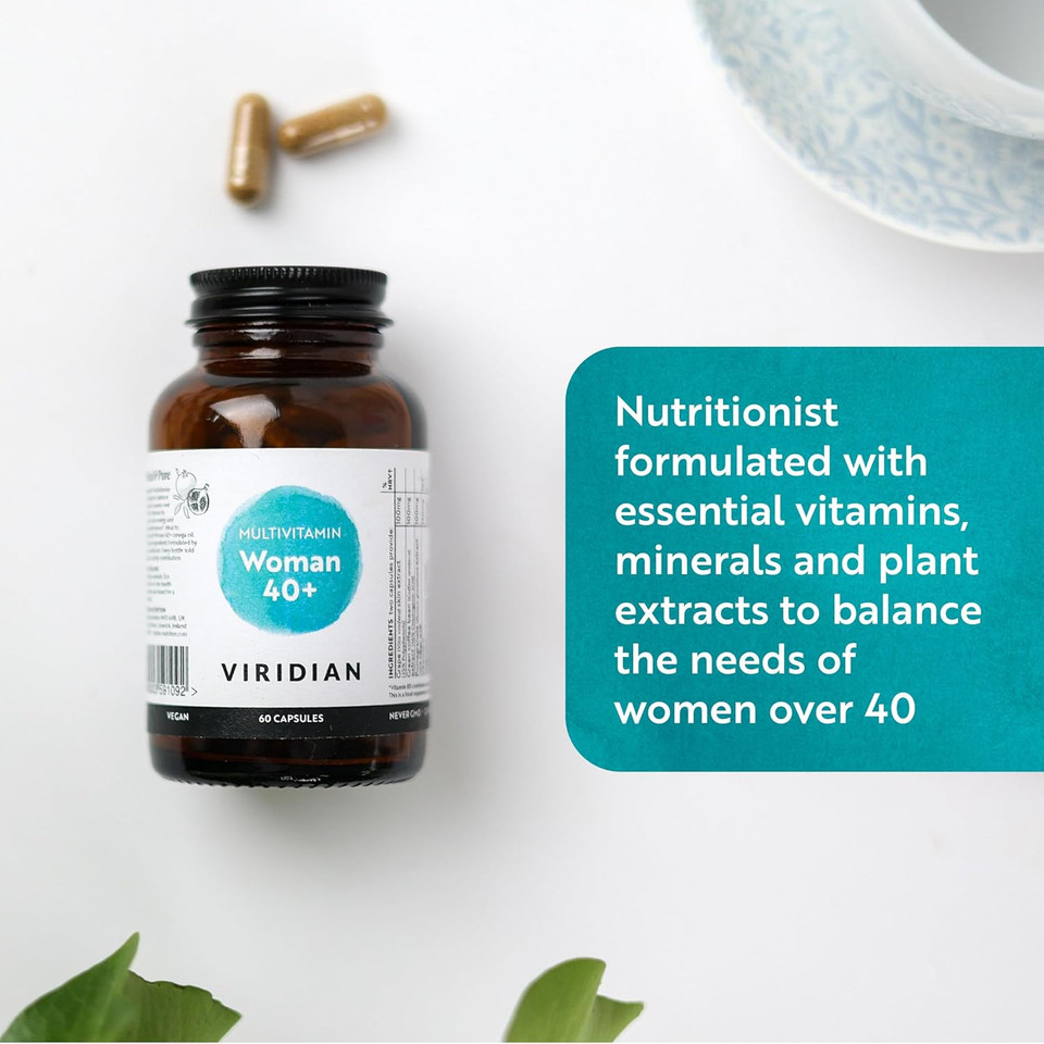 Viridian - Woman 40+ Multivitamin - 60 Veg Capsules | for Women Over 40 | Balanced B Vitamins & Phytonutrients for Energy & Well-Being | Non-GMO, No Fillers | Formulated by Nutritionists | Vegan Viridian - Woman 40+ Multivitamin - 60 Veg Capsules | for Women Over 40 | Balanced B Vitamins & Phytonutrients for Energy & Well-Being | Non-GMO, No Fillers | Formulated by Nutritionists | Vegan
