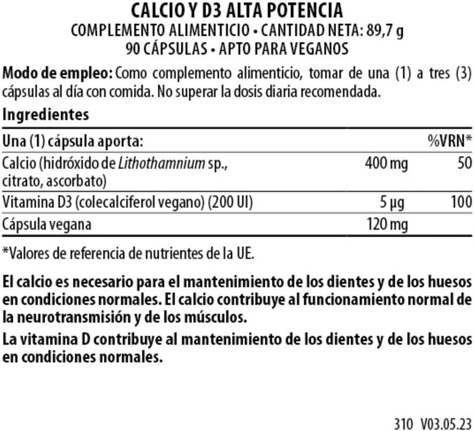 Viridian High Potency Calcium & Vitamin D3-90 Capsules