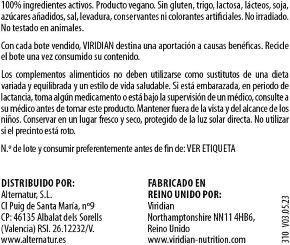 Viridian High Potency Calcium & Vitamin D3-90 Capsules