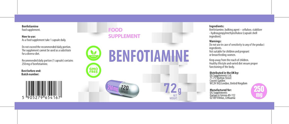 Hepatica Benfotiamine 250mg  120 Vegan Capsules | High-Strength Vitamin B1 | 3rd Party Lab Tested | Gluten-Free, Non-GMO