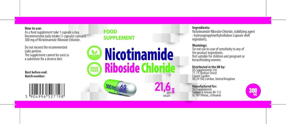 Hepatica NAD+ Nicotinamide Ribose Chloride 300mg | 60 Vegan Capsules | High Strength Cellular Energy & Anti-Aging Support | 3rd Party Lab Tested | Non-GMO & Gluten-Free