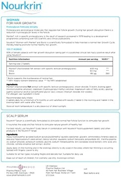 Nourkrin Woman for Healthy Hair Growth food supplement with Marilex, biotin and silica 180 tablet pack (3 month supply) with free Serum