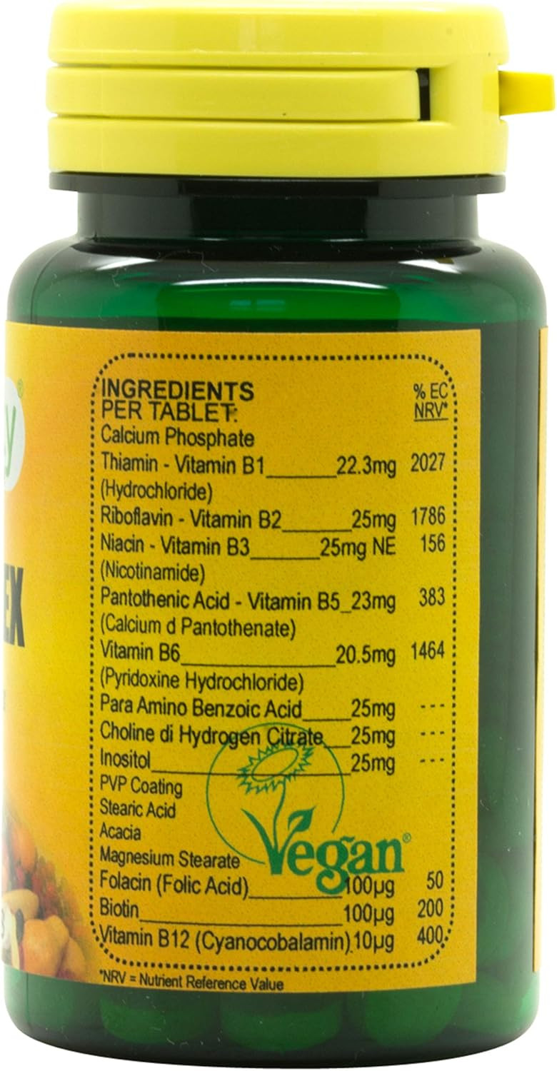 Veganicity B25 Complex : Vitamin B Supplement : 60 Tablets, in a Planet-Friendly 99% reccyled Pot