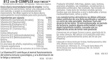 HIGH TWELVE® Vitamin B12 with B-Complex: 30 Caps